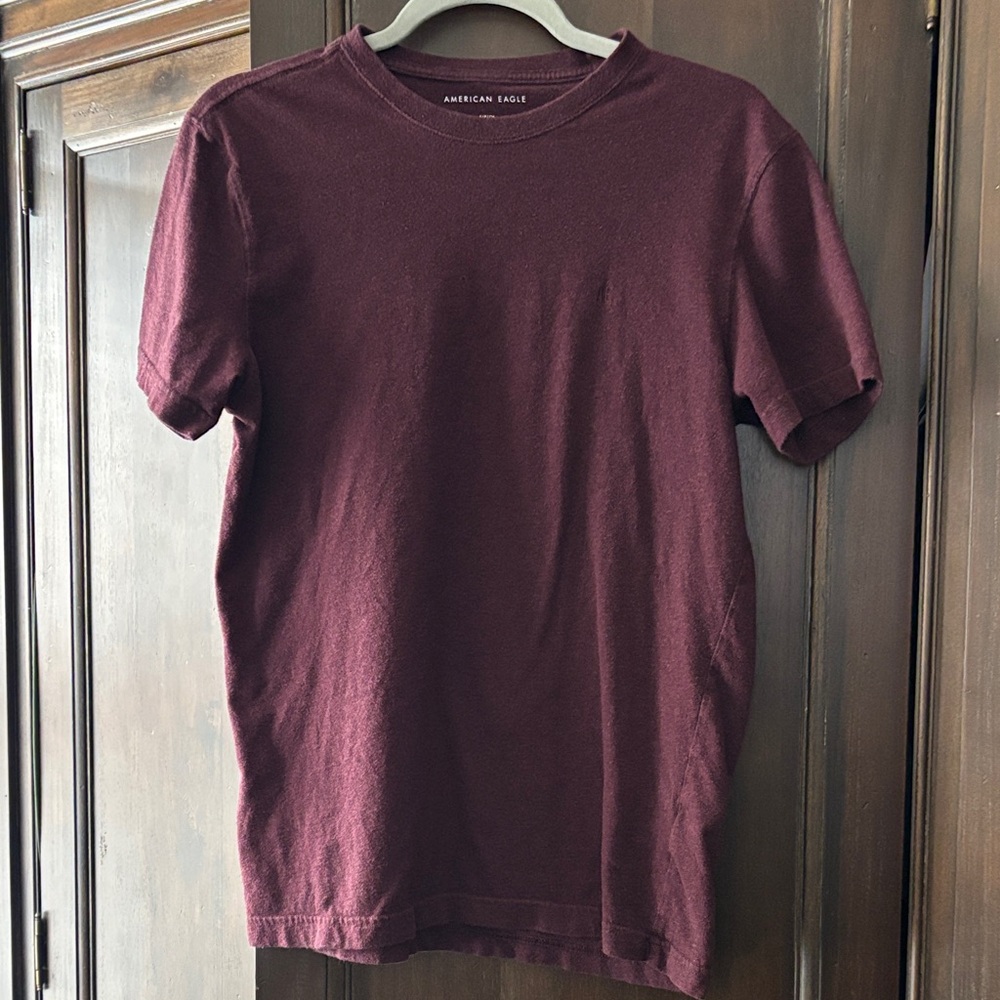 American Eagle Outfitters Deep Burgundy Tee Small